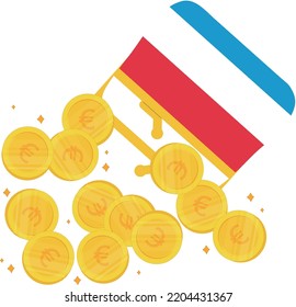 Luxemburg Flagge, handgezeichnet, EUR Vektorgrafik, handgezeichnet