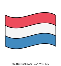 Ilustración de elemento de icono de Vector de bandera de Luxemburgo 
