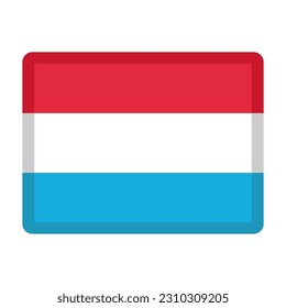 Luxemburgische Flagge Vektorsymbol Emoji auf weißem Hintergrund.