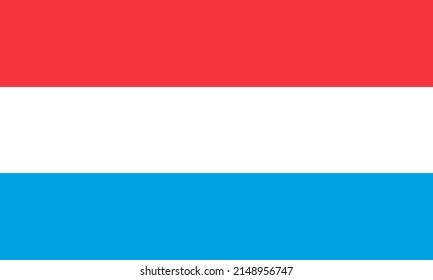 Vector de bandera luxemburgués. el escudo de armas oficial del país con los tres colores correctos, a saber, rojo, blanco y azul claro.