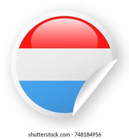 Luxembourg Flag Vector Round Corner Paper Icon - Illustration