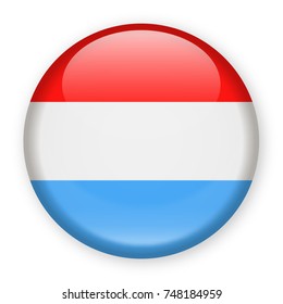 Luxembourg Flag Vector Round Icon - Illustration