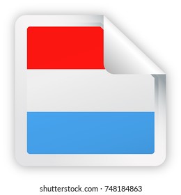 Luxembourg Flag Vector Square Corner Paper Icon - Illustration