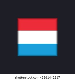 Luxembourg Flag Vector Square Icon - Illustration, Flag of Luxembourg.