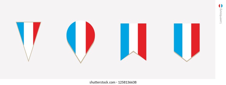 Luxembourg flag in vertical design, vector illustration.