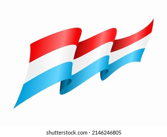 Luxembourg flag wavy abstract background. Vector illustration.