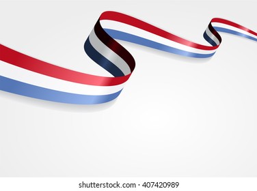 Luxembourg flag wavy abstract background. Vector illustration.
