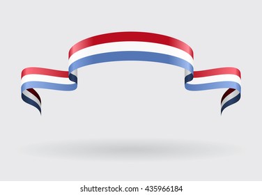 Luxembourg flag wavy abstract background. Vector illustration.