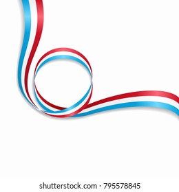 Luxembourg flag wavy abstract background. Vector illustration.