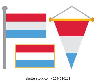 luxembourg Flags, Country and Pennants