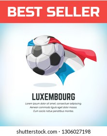 Luxembourg football or soccer ball. Football national team. Vector illustration.