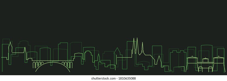 Luxembourg Futurist Technology Light Trace Skyline