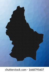 Mapa geométrico de Luxemburgo. Forma de esténcil de Luxemburgo en estilo de polos bajos. Elegante ilustración vectorial de país.