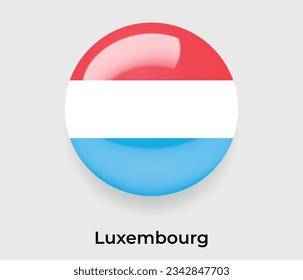 Luxemburgo lustroso bandera nacional burbuja forma redonda icono ilustración vectorial vidrio