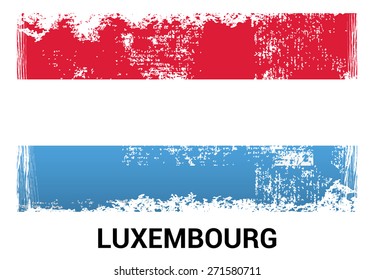 Luxembourg grunge flag isolated vector in official colors and Proportion Correctly. country's name label in bottom