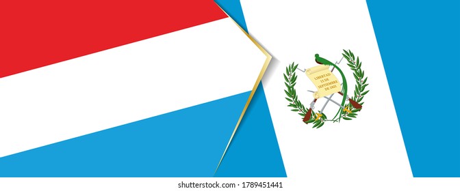 Luxembourg and Guatemala flags, two vector flags symbol of relationship or confrontation.