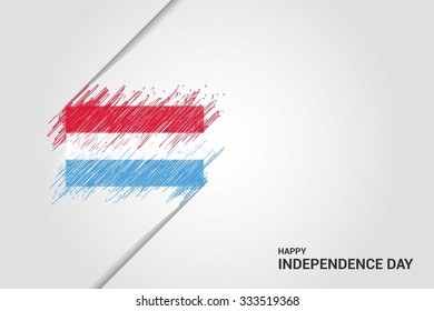 Luxembourg Happy independence day scribble flag. Hand drawn Country flag on Gray crumbled paper. vintage background wallpaper vector illustration.