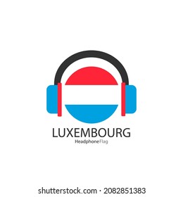 El vector de la bandera del audífono luxemburgués sobre fondo blanco. 