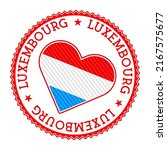 Luxembourg heart badge. Vector logo of Luxembourg artistic Vector illustration.
