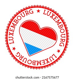 Luxembourg heart badge. Vector logo of Luxembourg artistic Vector illustration.