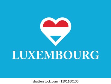 Luxembourg heart shape love symbol national flag country emblem