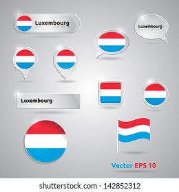 Luxembourg icon set of flags | green white blue template | Luxembourg
