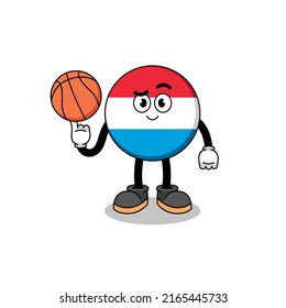 luxembourg illustration as a basketball player , character design