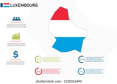 Luxembourg infographics, statistical data,  information, vector illustration, Infographic template, country information