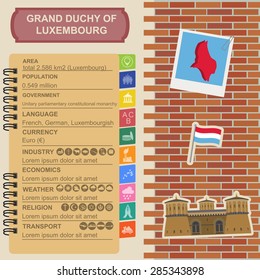 Luxembourg infographics, statistical data, sights. Vector illustration