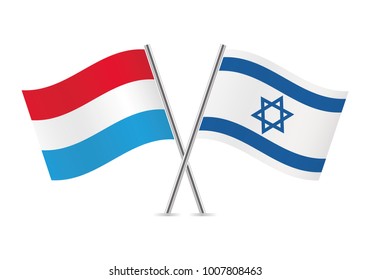 Luxembourg and Israel flags. Vector illustration.