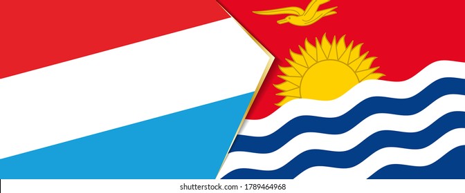 Banderas de Luxemburgo y Kiribati, dos banderas vectoriales símbolo de relación o enfrentamiento.