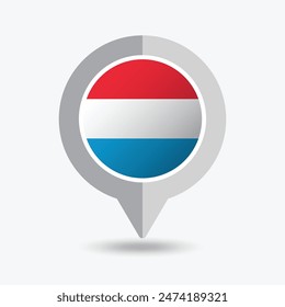 Luxembourg Location Pin Icon Vector Illustration