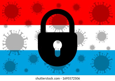 Luxembourg lockdown stopping 2019-ncov epidemic or outbreak. Prohibited from leaving the Luxembourg country. Coronavirus outbreak.