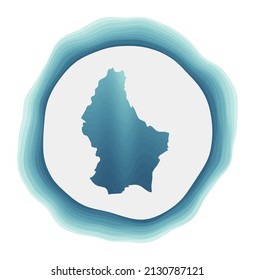 Luxembourg logo. Badge of the country. Layered circular sign around Luxembourg border shape. Elegant vector illustration.