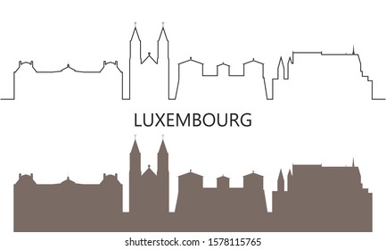 Luxembourg logo. Isolated Luxembourg architecture on white background