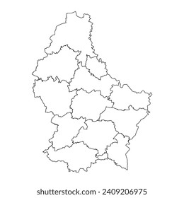 Luxembourg map with administrative divisions. Vector illustration.