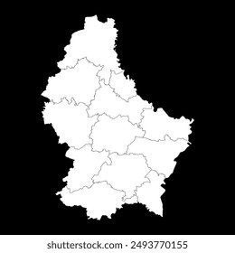 Luxembourg map with administrative divisions. Vector illustration.
