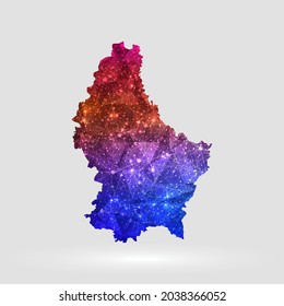Luxembourg map background in polygonal style. Vector illustration low poly colorful Luxembourg map of isolated. Vector EPS 10.