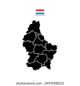 luxembourg map background with states. luxembourg map isolated on white background. Vector illustration map Europe