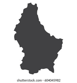 Luxembourg map in black on a white background. Vector illustration