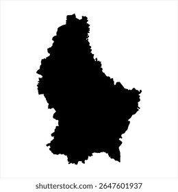 Luxembourg Map - black World Map International vector template with High detailed isolated on white background - Vector