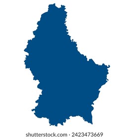 Luxembourg map. Map of Luxembourg in blue color