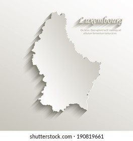 Luxembourg map card paper 3D natural vector