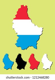 Luxembourg map with flag decoration