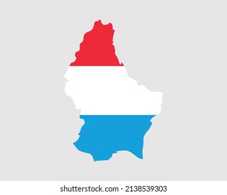Luxembourg Map Flag. Map of the Grand Duchy of Luxembourg with country banner. Vector Illustration.