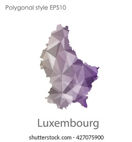 Luxembourg map in geometric polygonal style.Abstract gems triangle,modern design background.