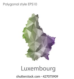 Luxembourg map in geometric polygonal style.Abstract gems triangle,modern design background.
