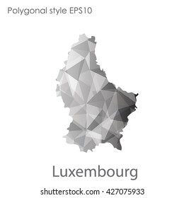 Luxembourg map in geometric polygonal style.Abstract gems triangle,modern design background.