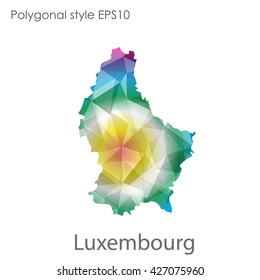 Luxembourg map in geometric polygonal style.Abstract gems triangle,modern design background.