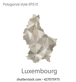 Luxembourg map in geometric polygonal style.Abstract gems triangle,modern design background.